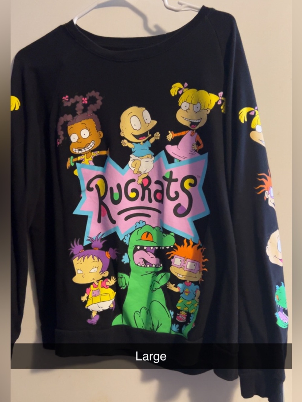 Nickelodeon Rugrats Black Graphic Sweatshirt - Large